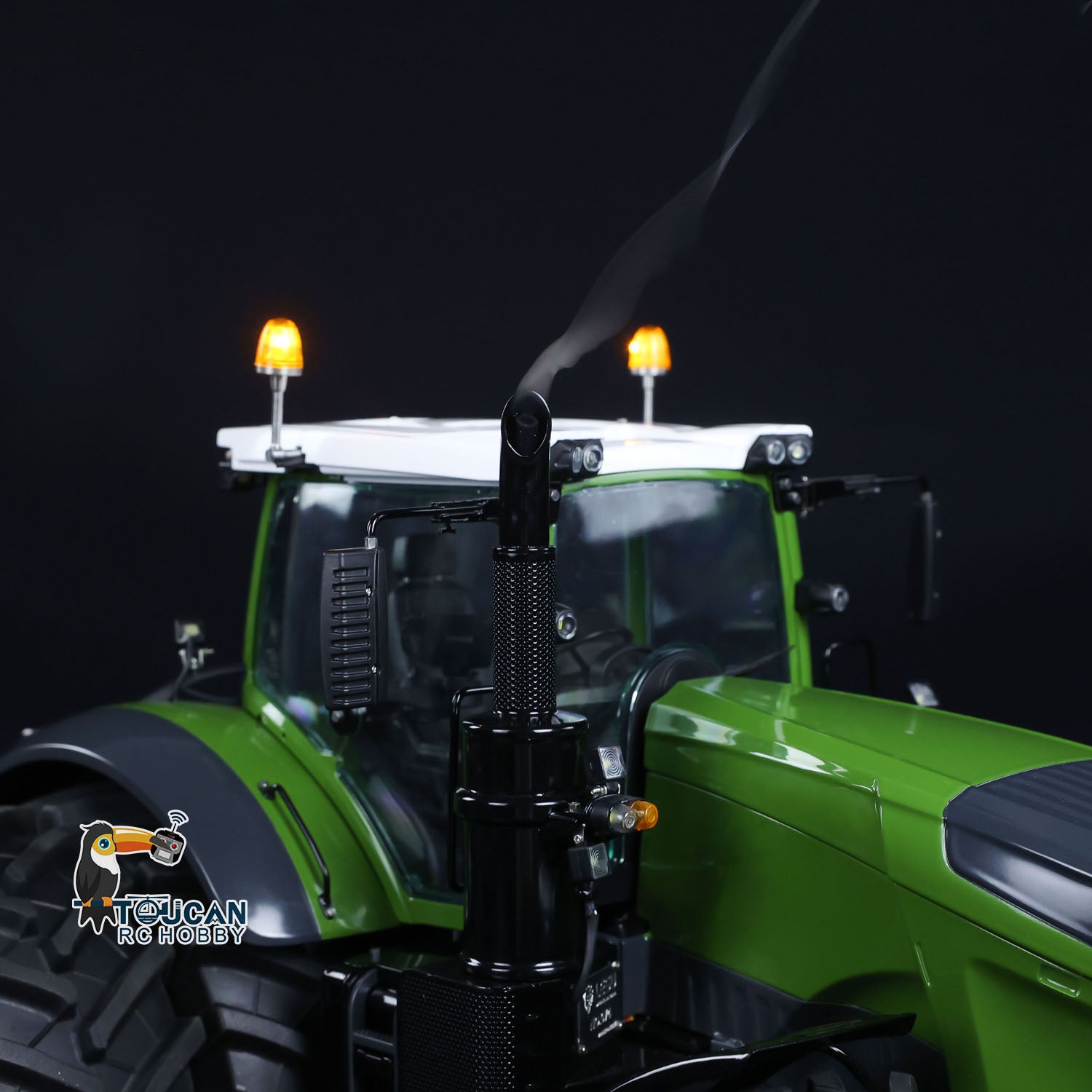 LESU A0018 AOUE 1050 1/14 Metal Hydraulic RC Tractor smoke system detail with simulated exhaust effect