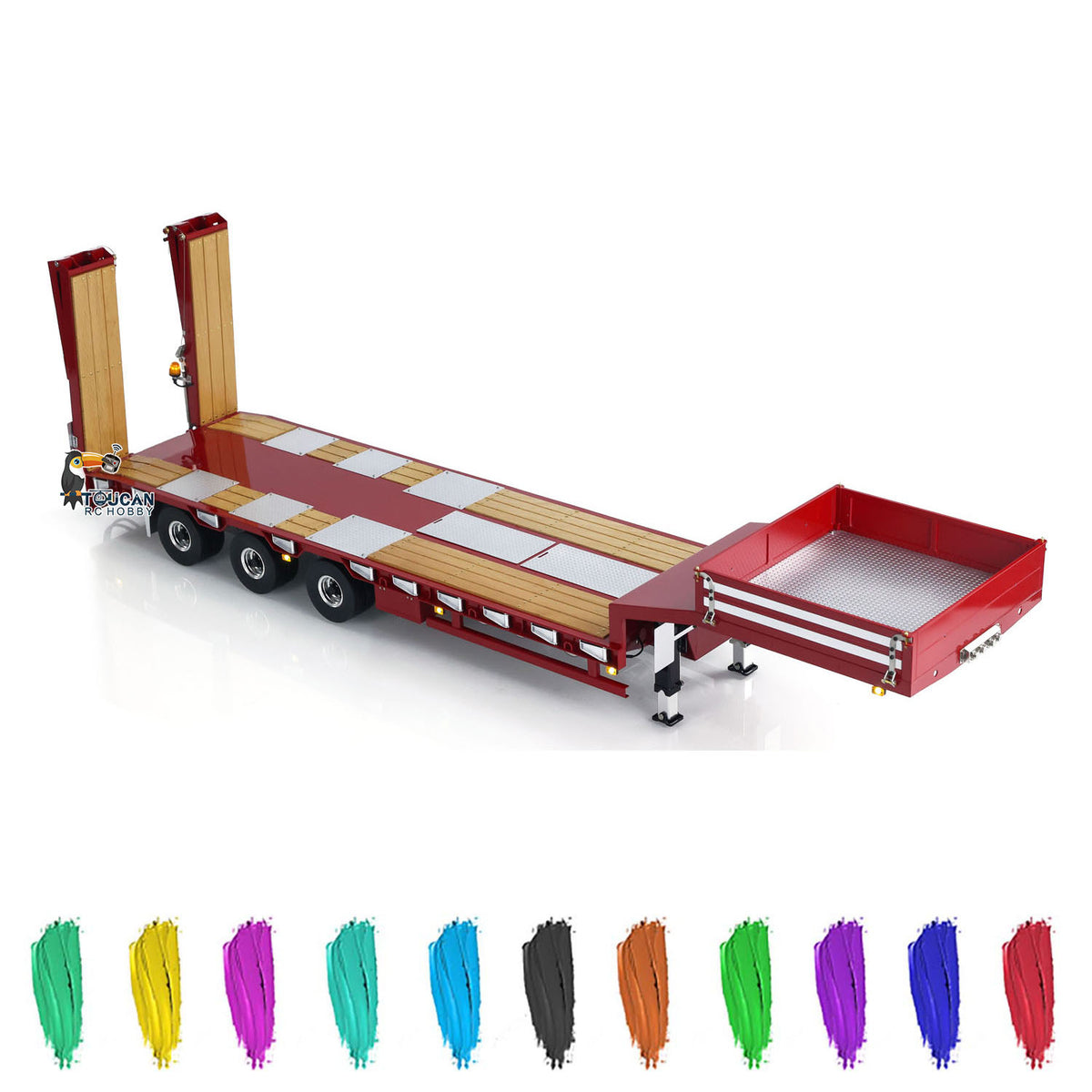 LESU A0020 1/14 Metal Hydraulic Liftgate RC Trailer with customizable color options
