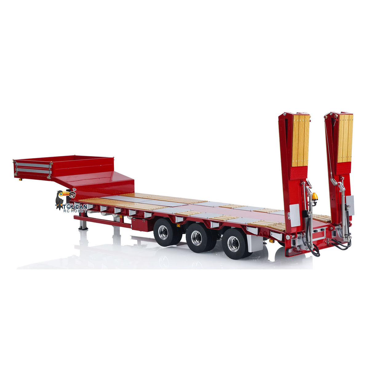 LESU A0020 1/14 Metal Hydraulic Liftgate RC Trailer side view with detailed chassis