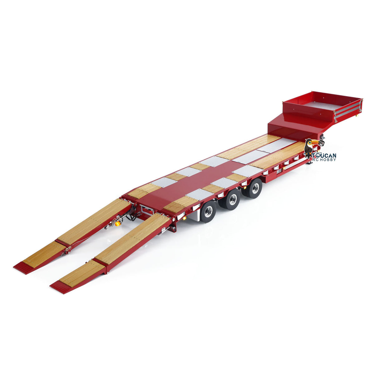 LESU A0020 1/14 Metal Hydraulic Liftgate RC Trailer rear view with lifting tailgate