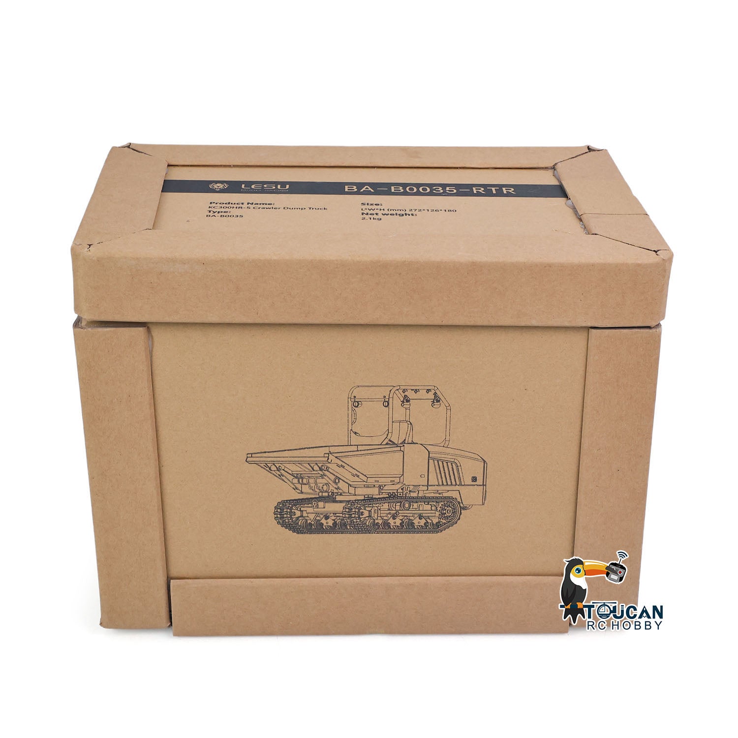 LESU KC300HR-5 1/14 Metal Hydraulic RC Tracked Dump Truck packaging box for shipping and storage