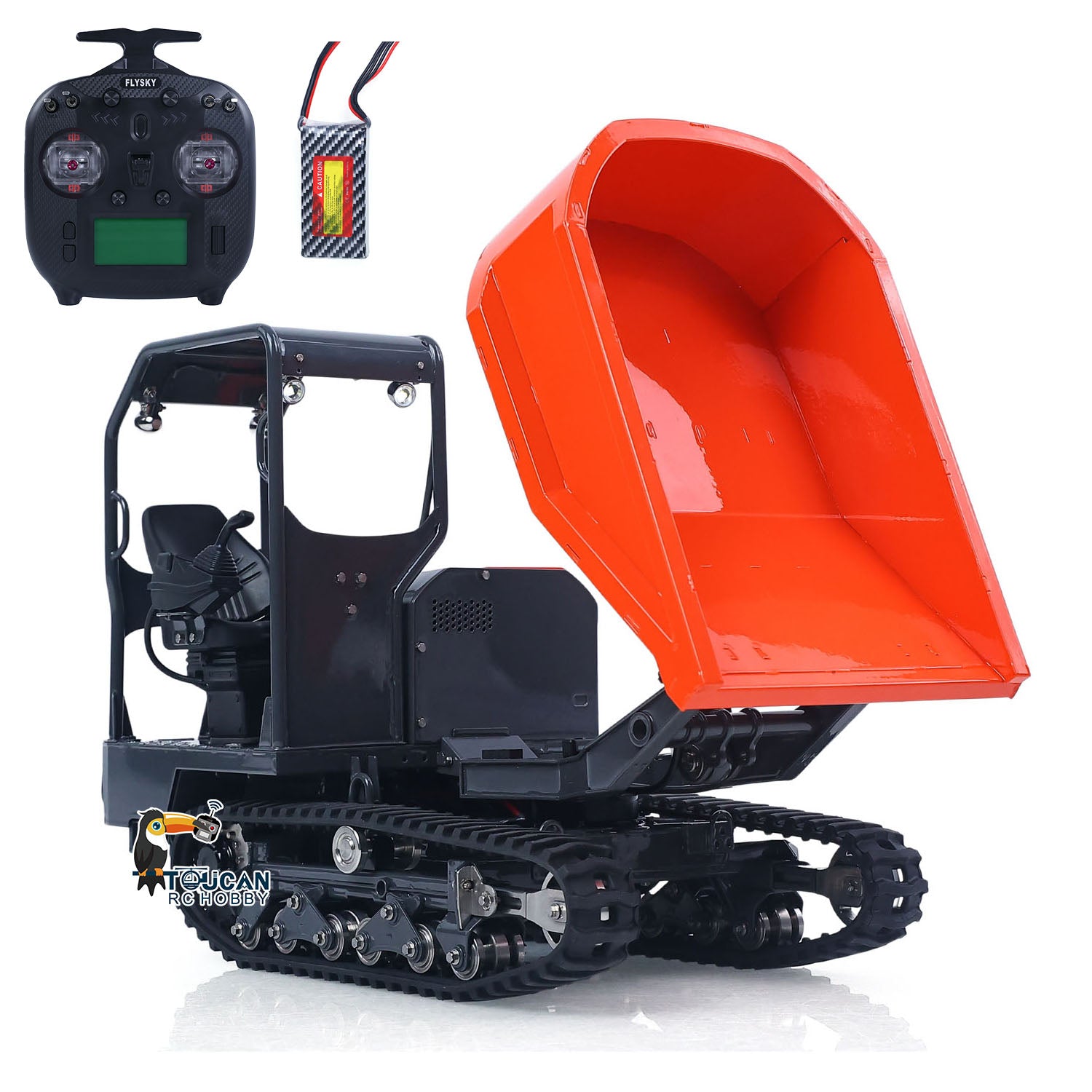 LESU KC300HR-5 1/14 Metal Hydraulic RC Tracked Dump Truck RTR package with radio controller and battery