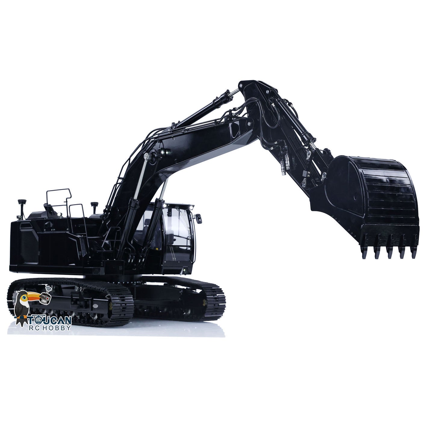 LESU LR945 B0016 1/14 Metal Hydraulic RC Excavator full view with tracked chassis and excavator arm