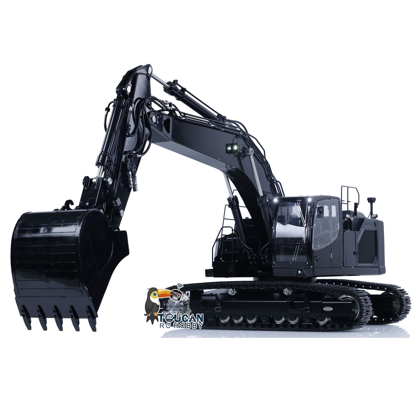 LESU LR945 B0016 1/14 Metal Hydraulic RC Excavator side view with aluminum alloy arm