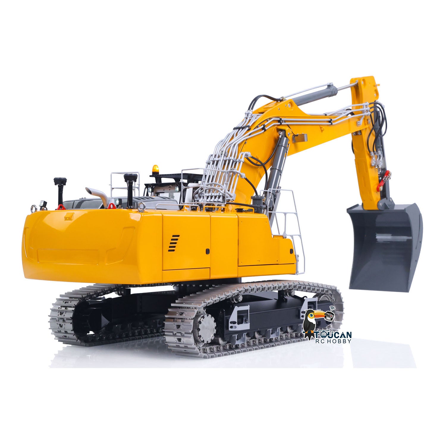 LESU LR956 1/14 Metal RC Hydraulic Excavator exhaust pipe and track detail