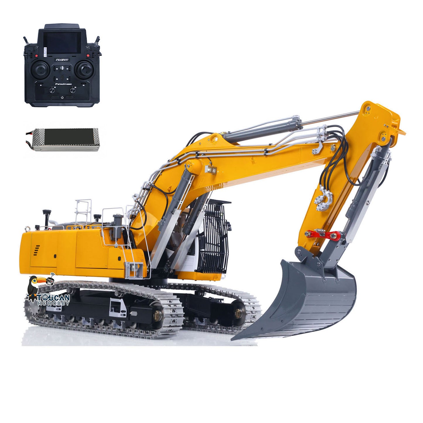 LESU LR956 1/14 Metal RC Hydraulic Excavator RTR package with radio controller and battery
