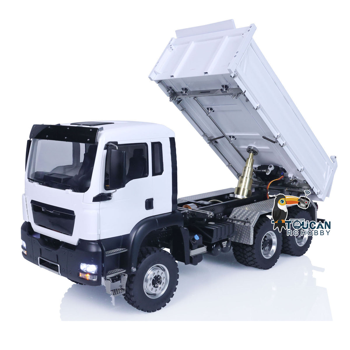 LESU Z0018 1/14 6x6 Metal RC Hydraulic Dump Truck front view with detailed construction design