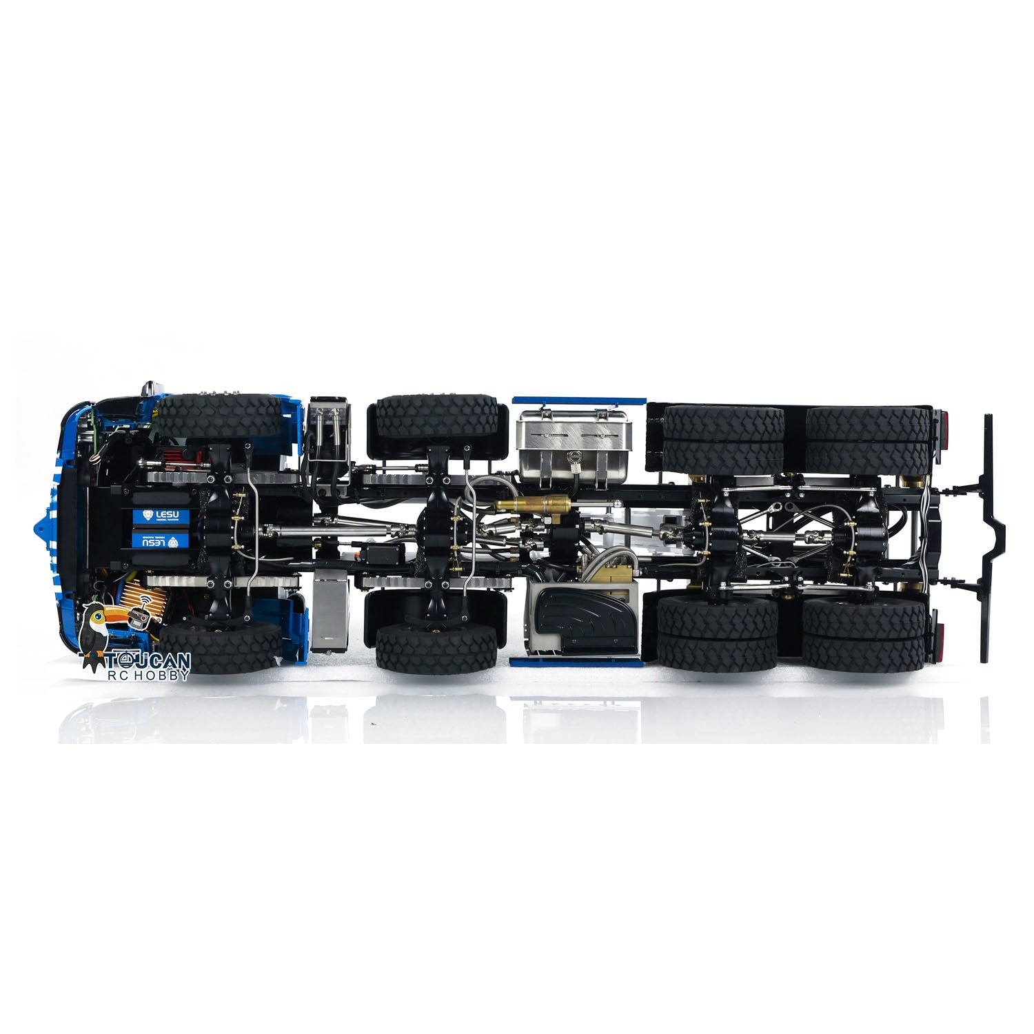 LESU Z0036 3348 1/14 8x8 Metal Hydraulic RC Roll-On Roll-Off Dump Truck metal chassis detail