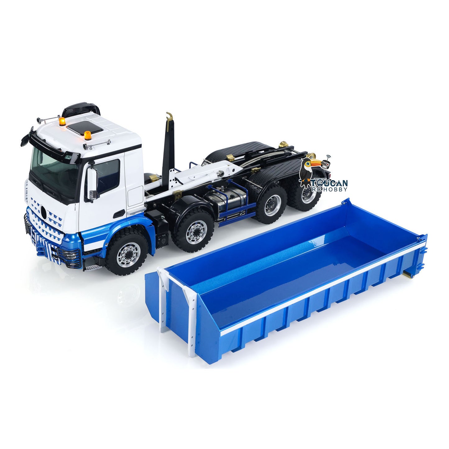 LESU Z0036 3348 1/14 8x8 Metal Hydraulic RC Roll-On Roll-Off Dump Truck with removable dumper body