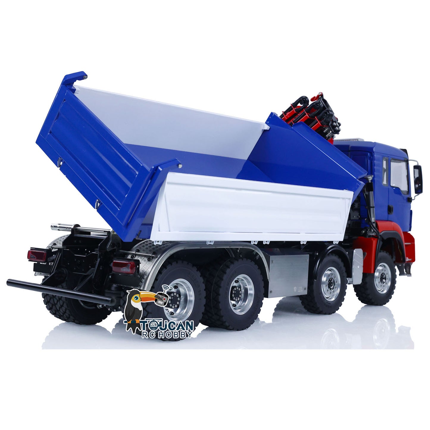 LESU Z0063 1/14 8x8 Metal Hydraulic RC Dump Truck With Crane hydraulic tipping operation detail