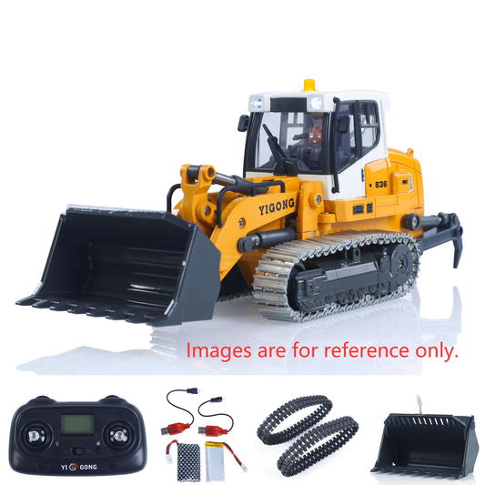 Second Hand Fast Shipping 1:50 RC Electric Lifting Tracked Loader LR636 2.4G Construction Vehicle Metal Bucket Tracks Ripper RTR Model Light Sound Battery