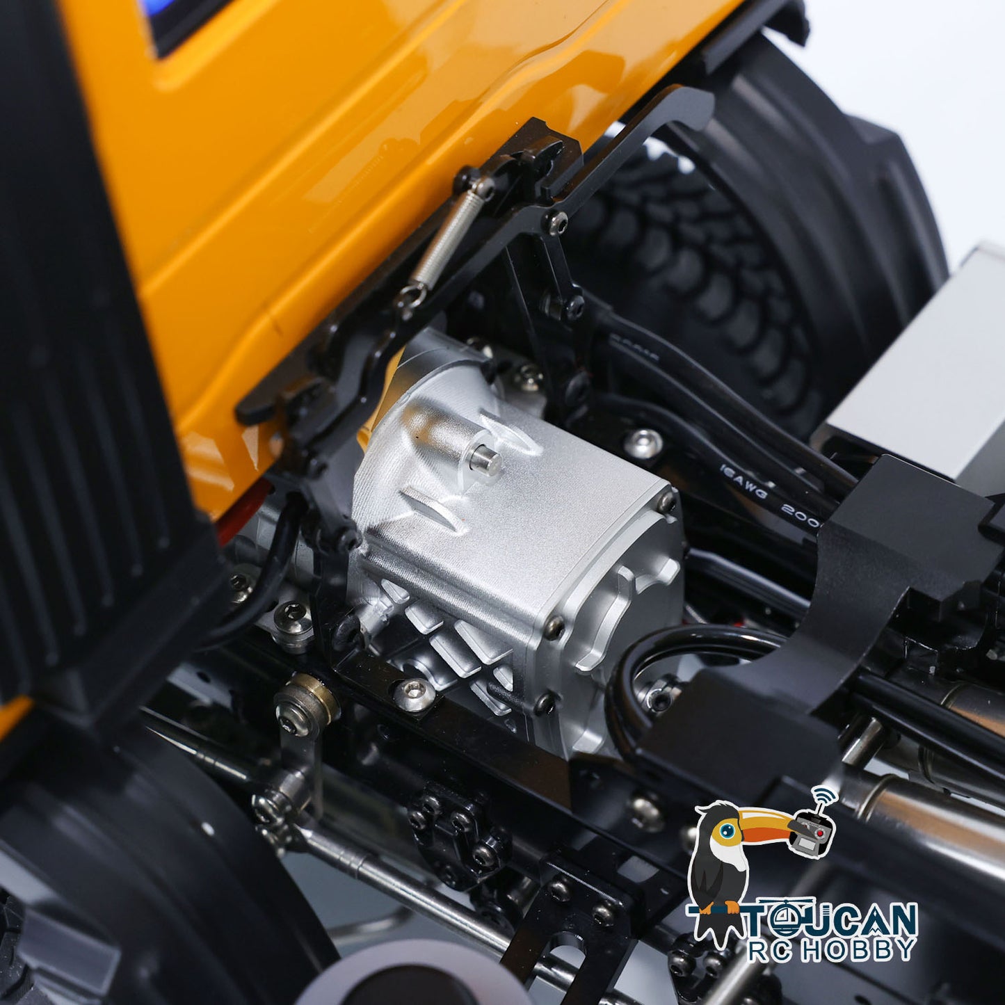 MD 1/14 8X8 RC hydraulic wrecker truck 2-speed full metal gearbox detail