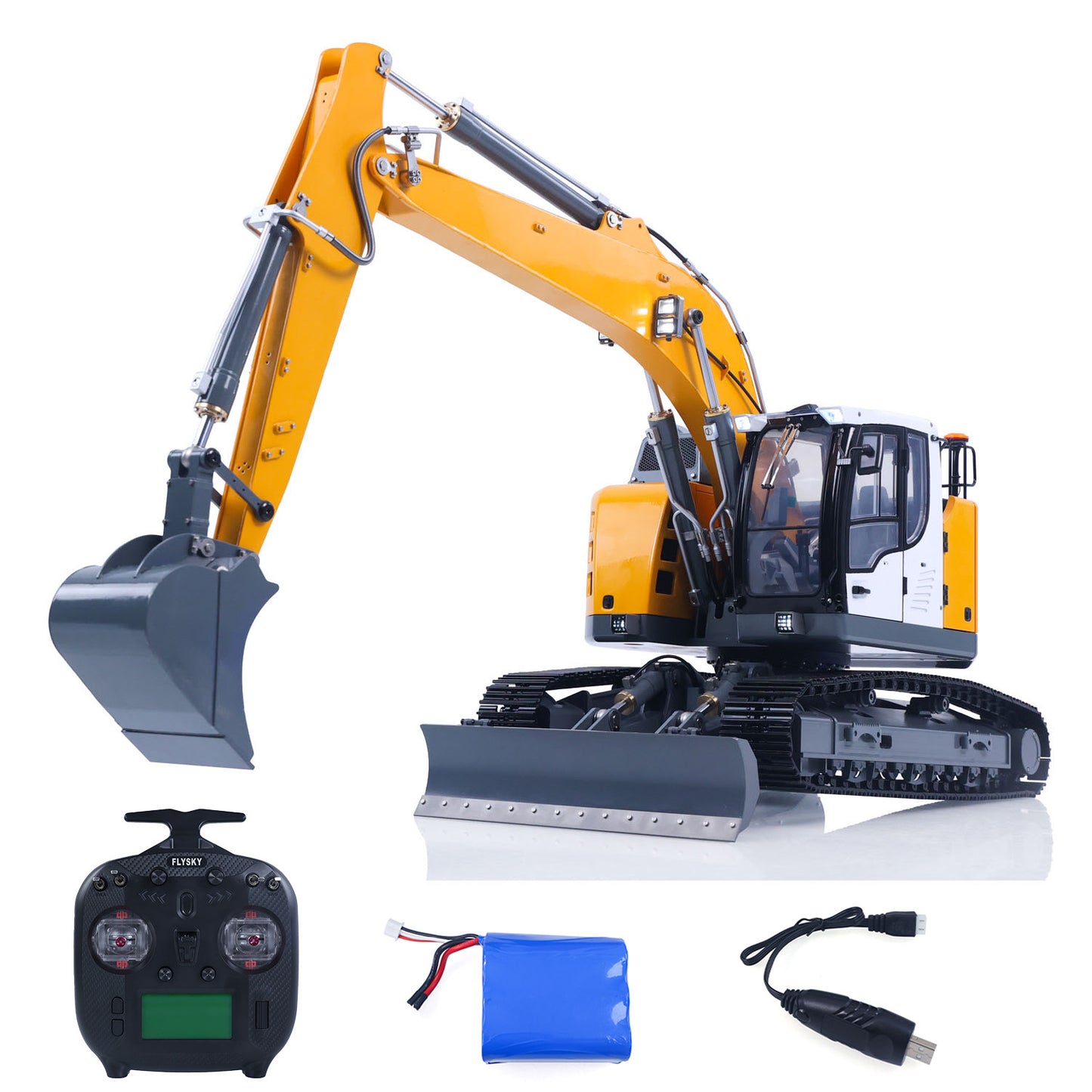 MD LR926 RC Hydraulic Excavator Front View with Full Metal Construction