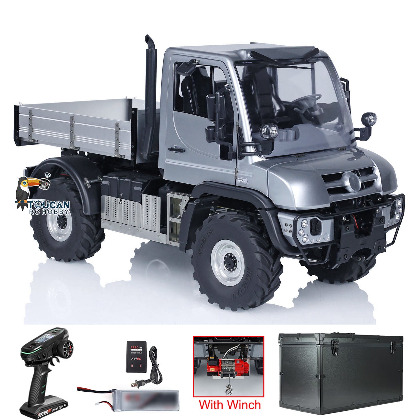 MDMODEL U423 1/10 Metal 4X4 RC Rock Crawler gray version with radio controller battery and charger