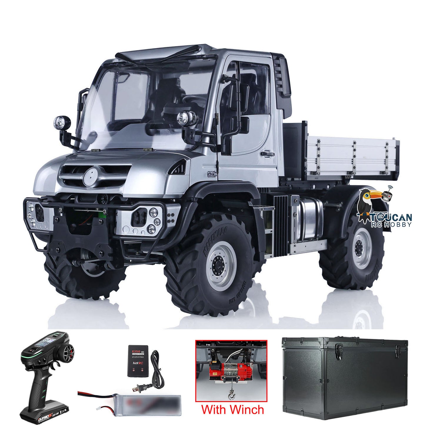 MDMODEL U423 1/10 Metal 4X4 RC Rock Crawler gray RTR set with controller and battery