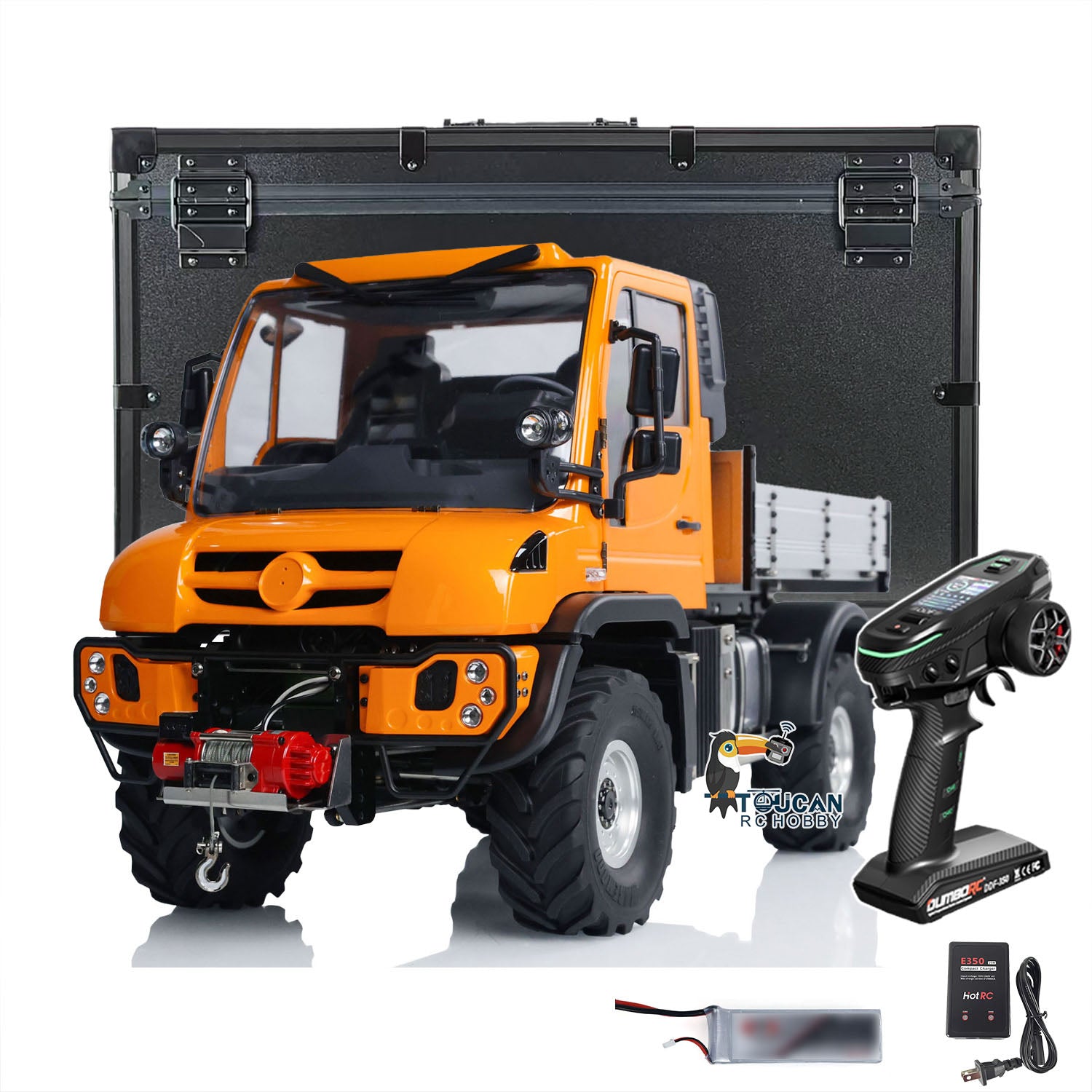 MDMODEL U423 1/10 Metal 4X4 RC Rock Crawler orange version with radio controller battery and charger