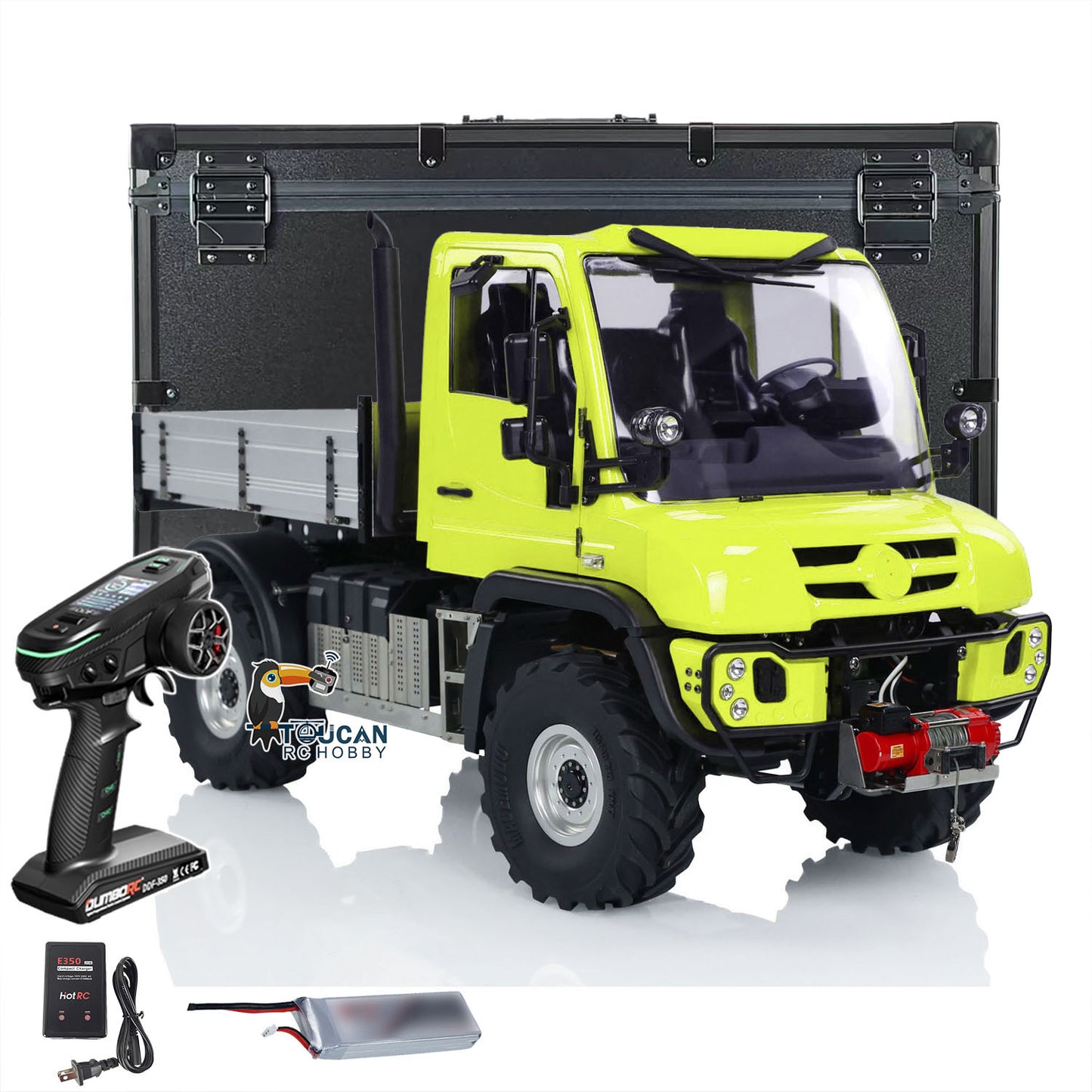 MDMODEL U423 1/10 Metal 4X4 RC Rock Crawler yellow version with radio controller battery and charger