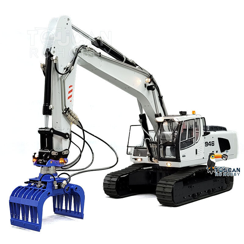 MT Model 946 1/14 Metal Hydraulic RC Tracked Excavator front view with arm and bucket