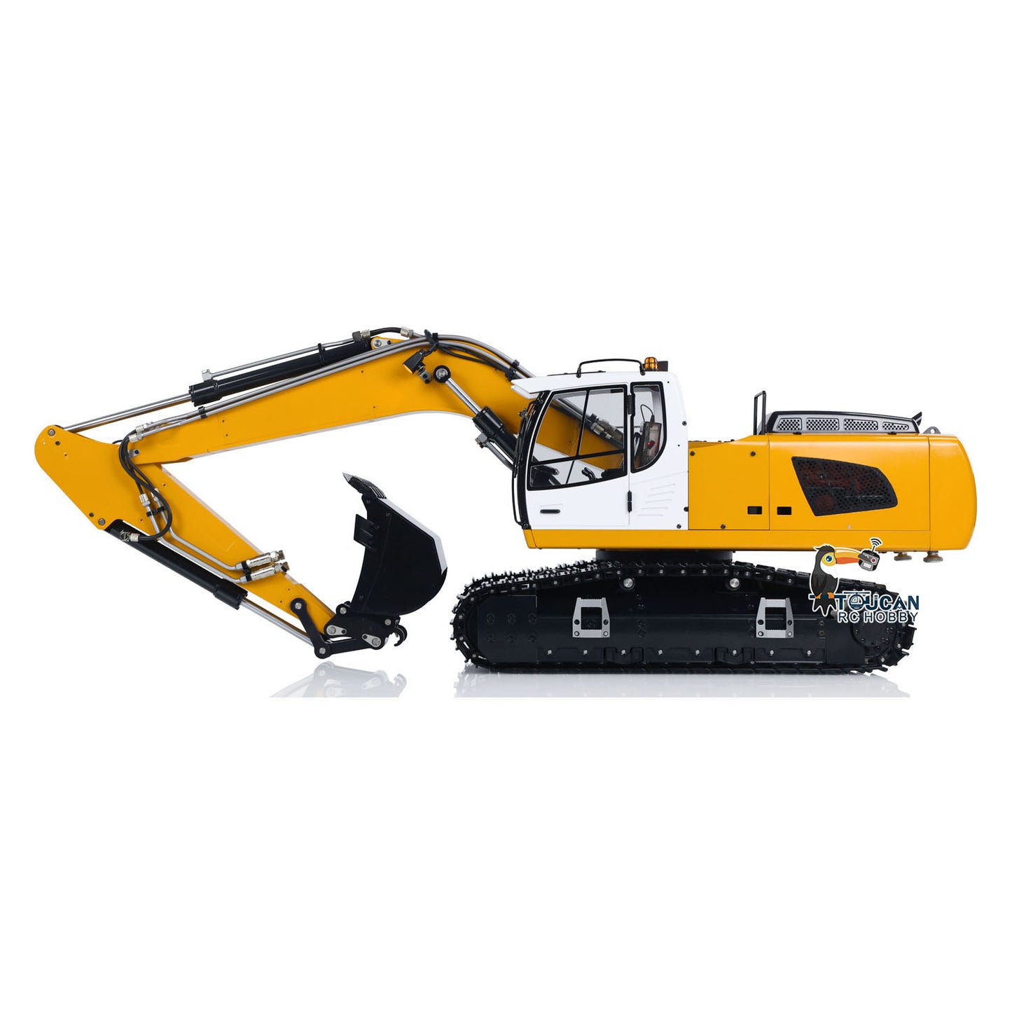 MT Model 946 1/14 Metal Hydraulic RC Tracked Excavator side view with two-section hydraulic arm