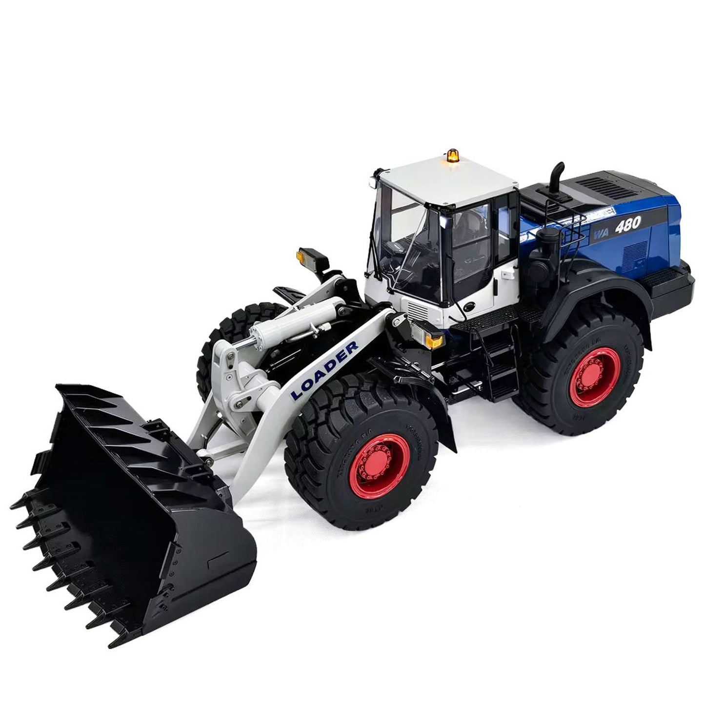 Metal 1/14 5CH Valves RC Hydraulic Wheeled Loader WA480 Heavy Construction Machine Differential Lock 2Speed Gearbox Light Sound
