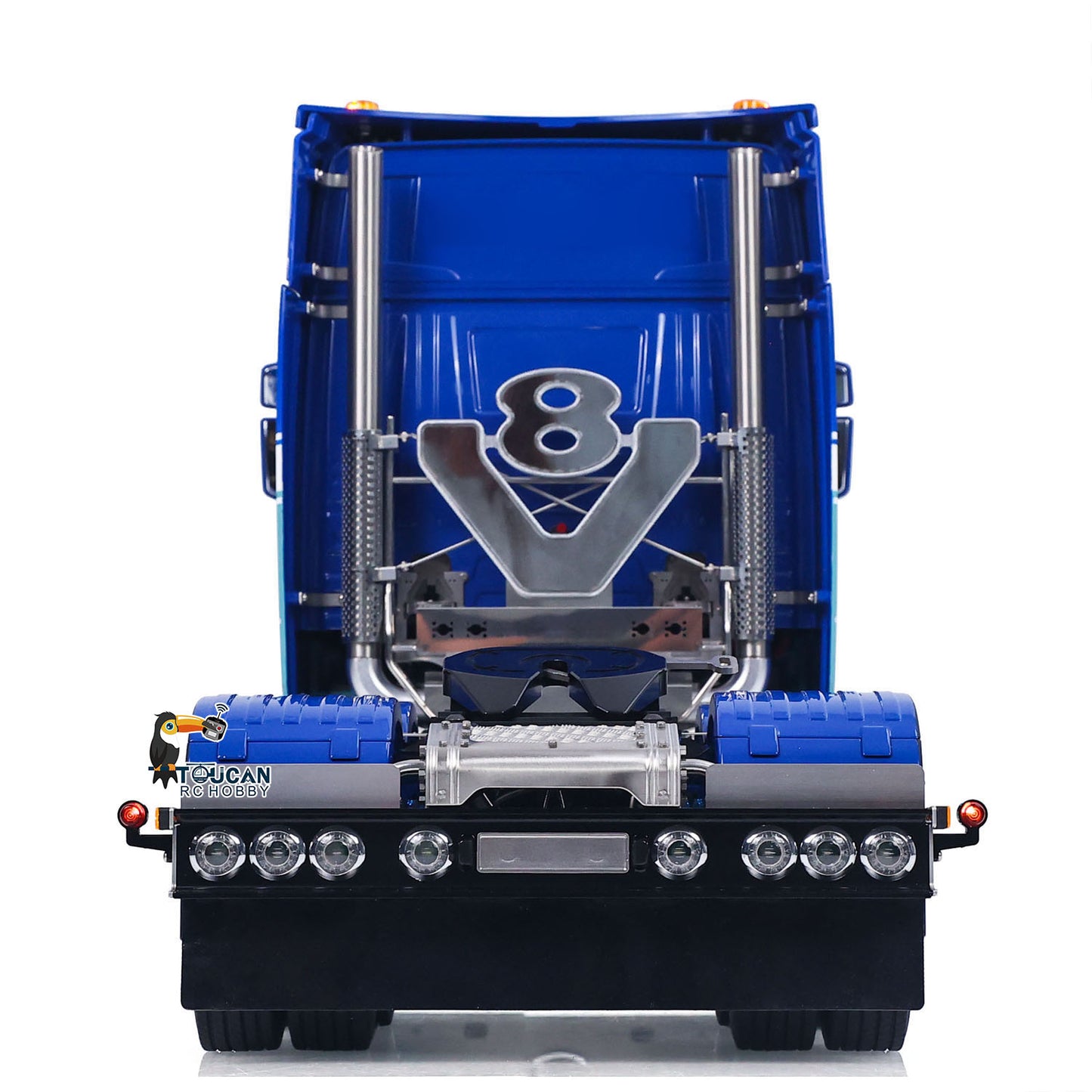 Metal RC Tractor Truck Rear View with Locking Differential Axles