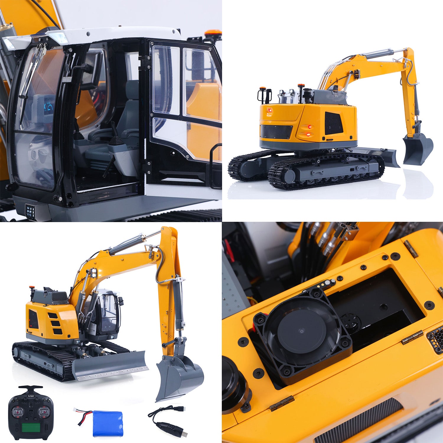 Premium 1/14 Metal RC Hydraulic Excavator Complete RTR Model