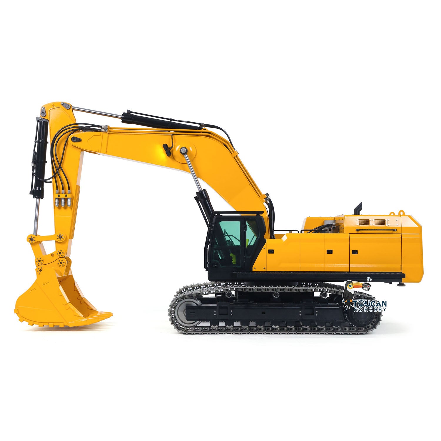 1/12 RC Hydraulic Excavator Side Profile Showing Scale Boom and Arm