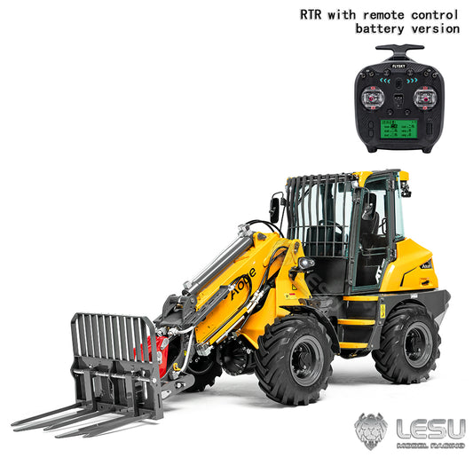 LESU AT1050 1/14 Hydraulic RC Fork Loader Painted Assembled Car Telescopic Arm Metal Sieve Shovel Rake Bucket Fork Gripper