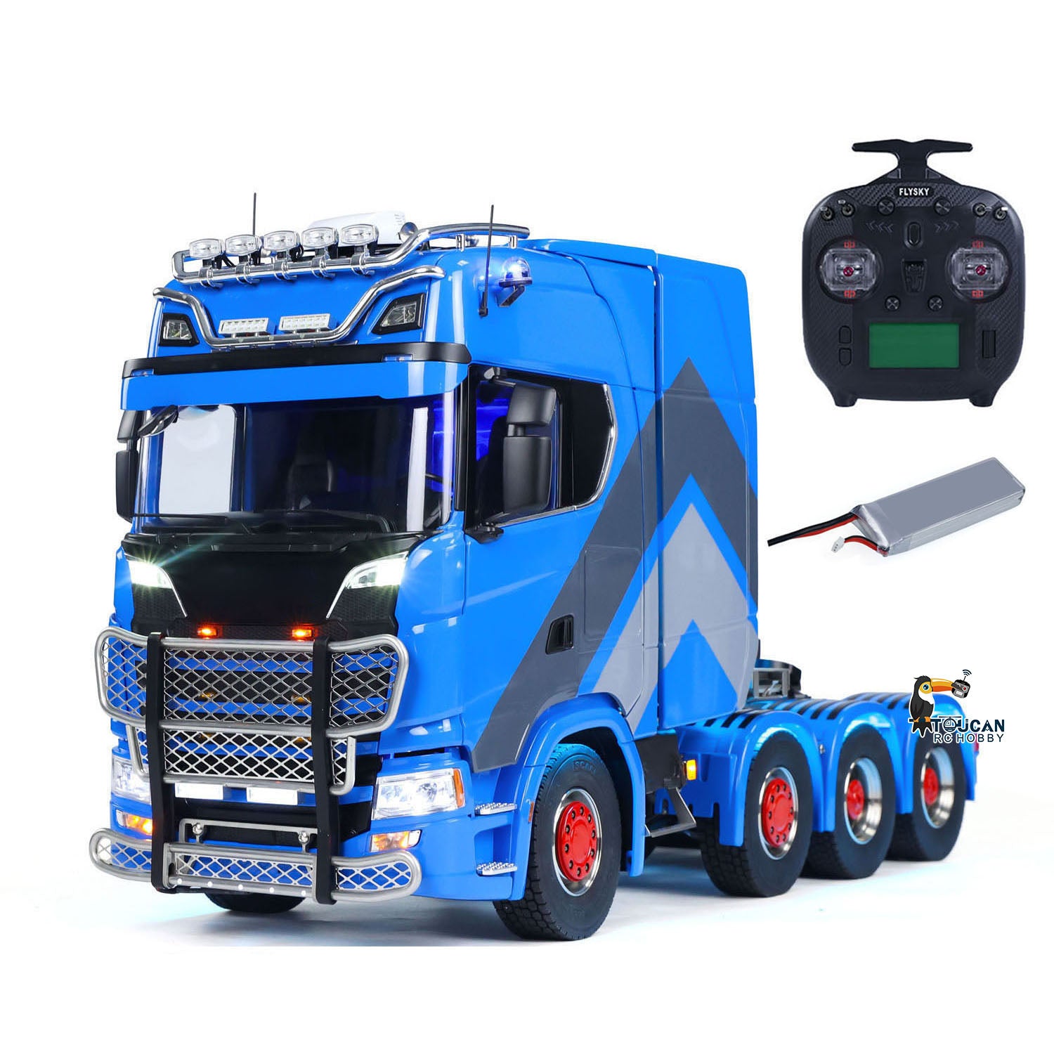 ScaleClub 770S 1/14 8x8 Metal Chassis RC Tractor Truck with radio controller and battery