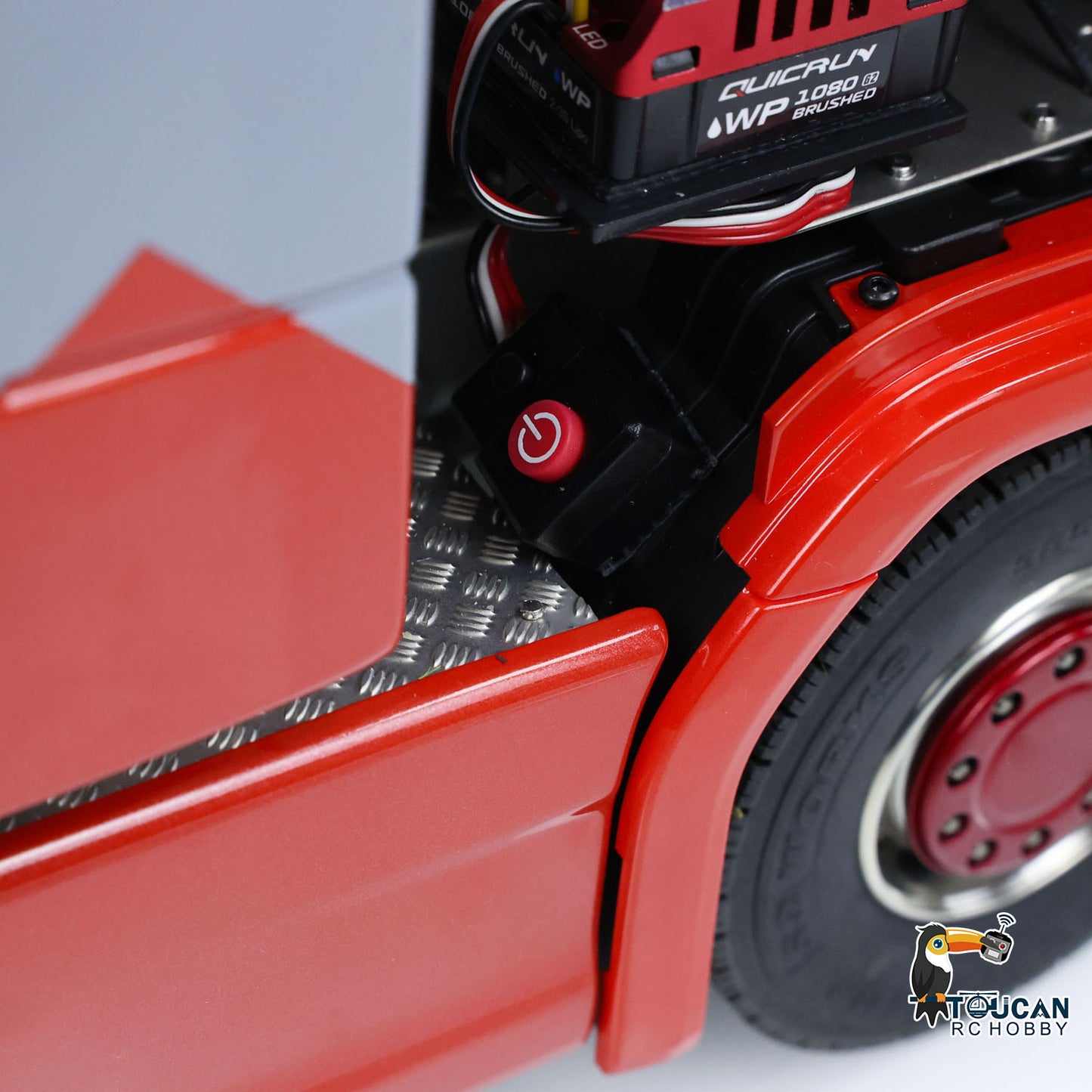 ScaleClub 770S 1/14 RC 8x8 Metal Chassis Tractor Truck power switch detail
