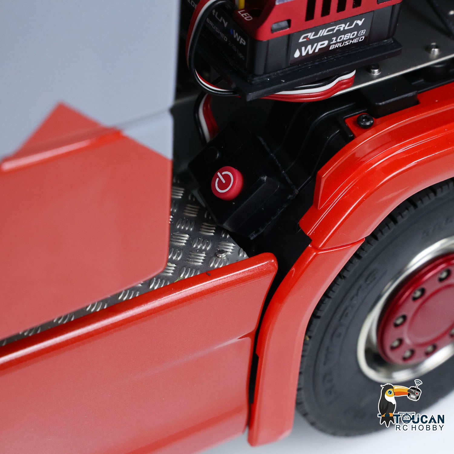 ScaleClub 770S 1/14 RC 8x8 Metal Chassis Tractor Truck power switch detail