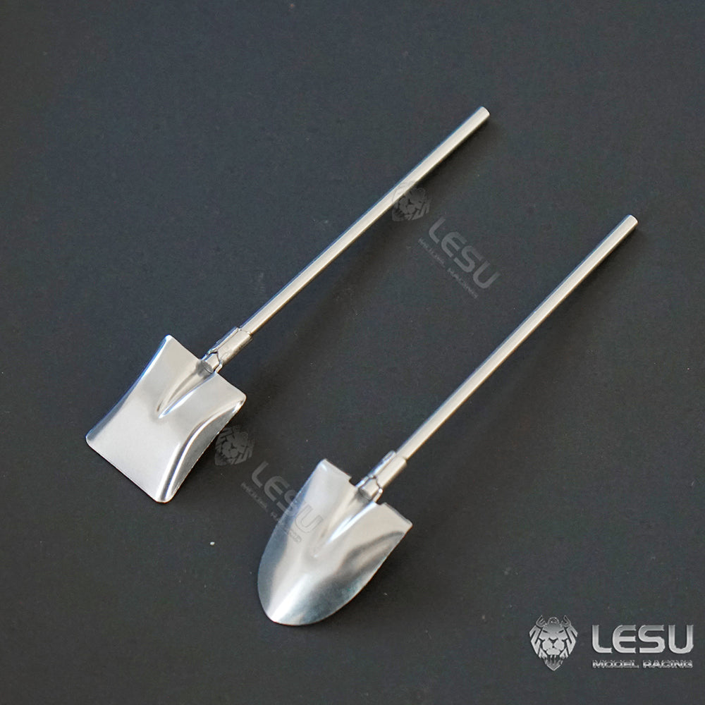 LESU 1/14 Metal Square Round Spade Handle Metal Wheelbarrow Spare Parts for DIY Model Cars RC Trucks Construction Vehicles