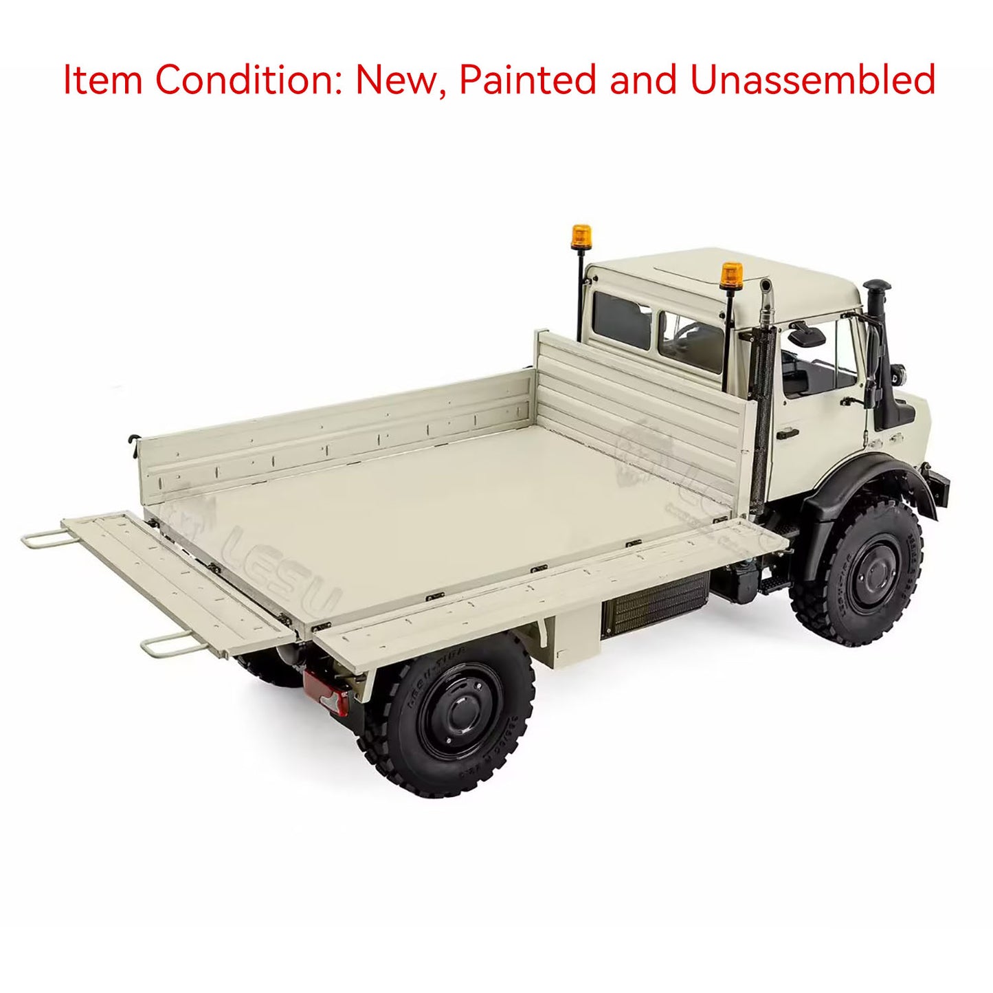 3Speed LESU 1/14 RC Metal Light Truck U4023 AWD Remote Control Off Road Vehicle KIT Model Light Sound Axle Transfer Case Lock Unassembled Painted