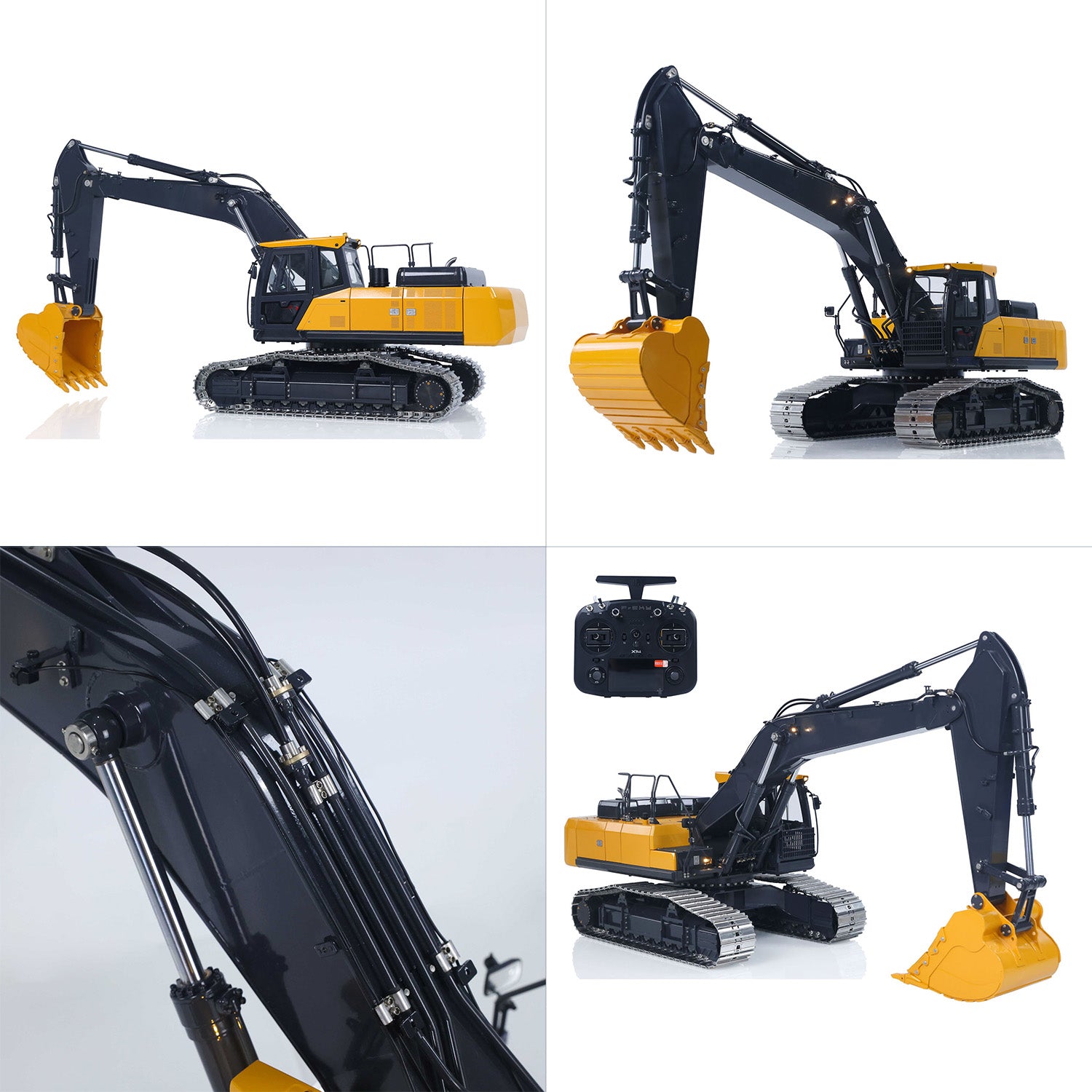 Super Frog E400 1/14 RC hydraulic excavator hydraulic oil pipe system detail close-up