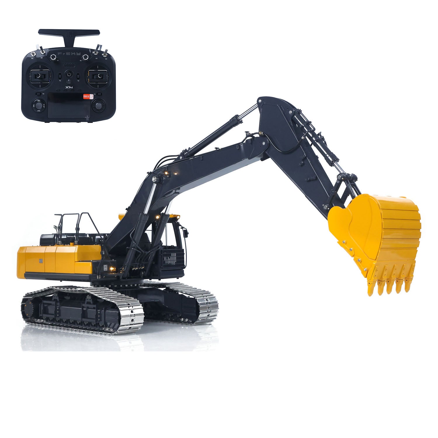 Super Frog E400 1/14 RC hydraulic metal excavator side view detailed construction display model