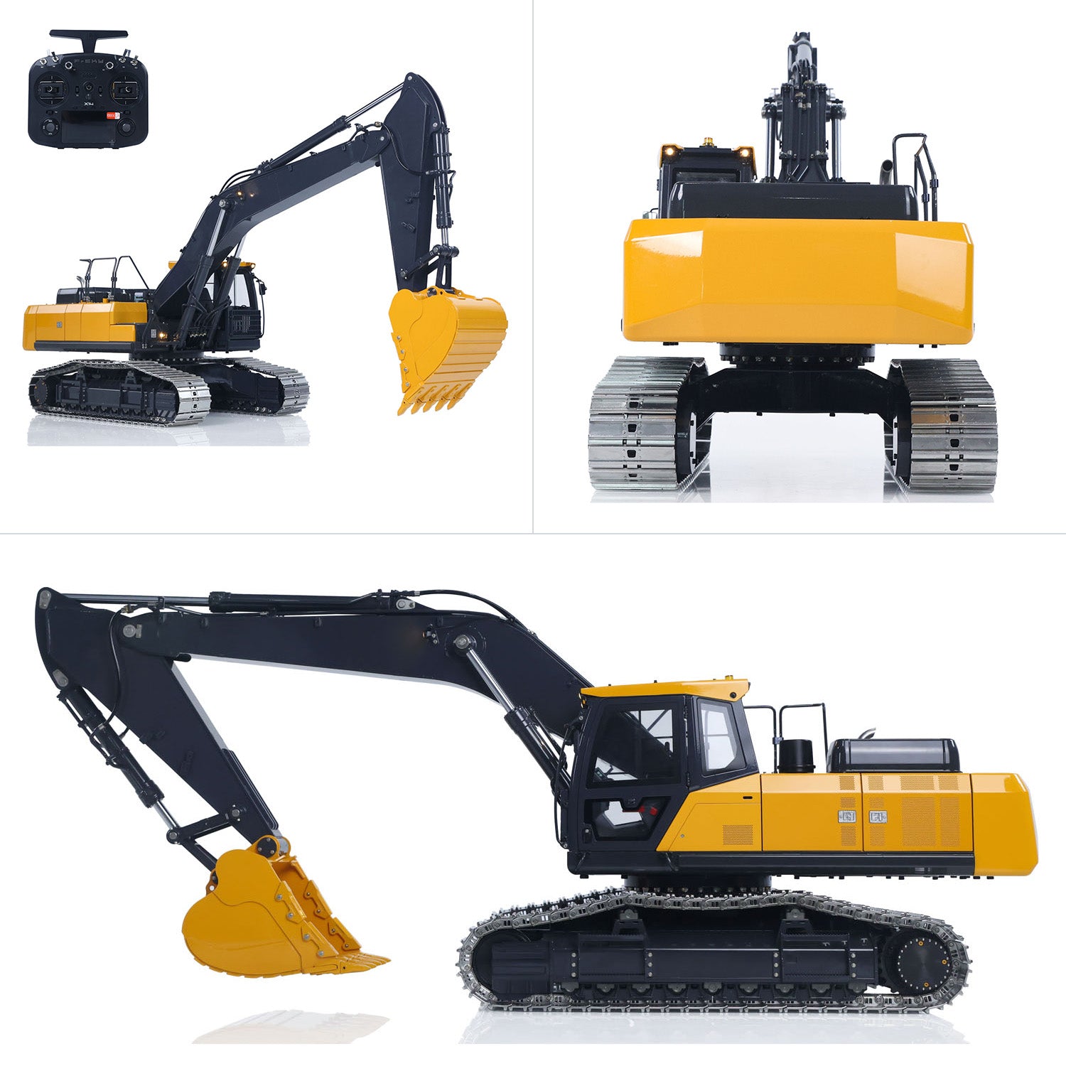 Super Frog E400 rc excavator rear view metal structure detail