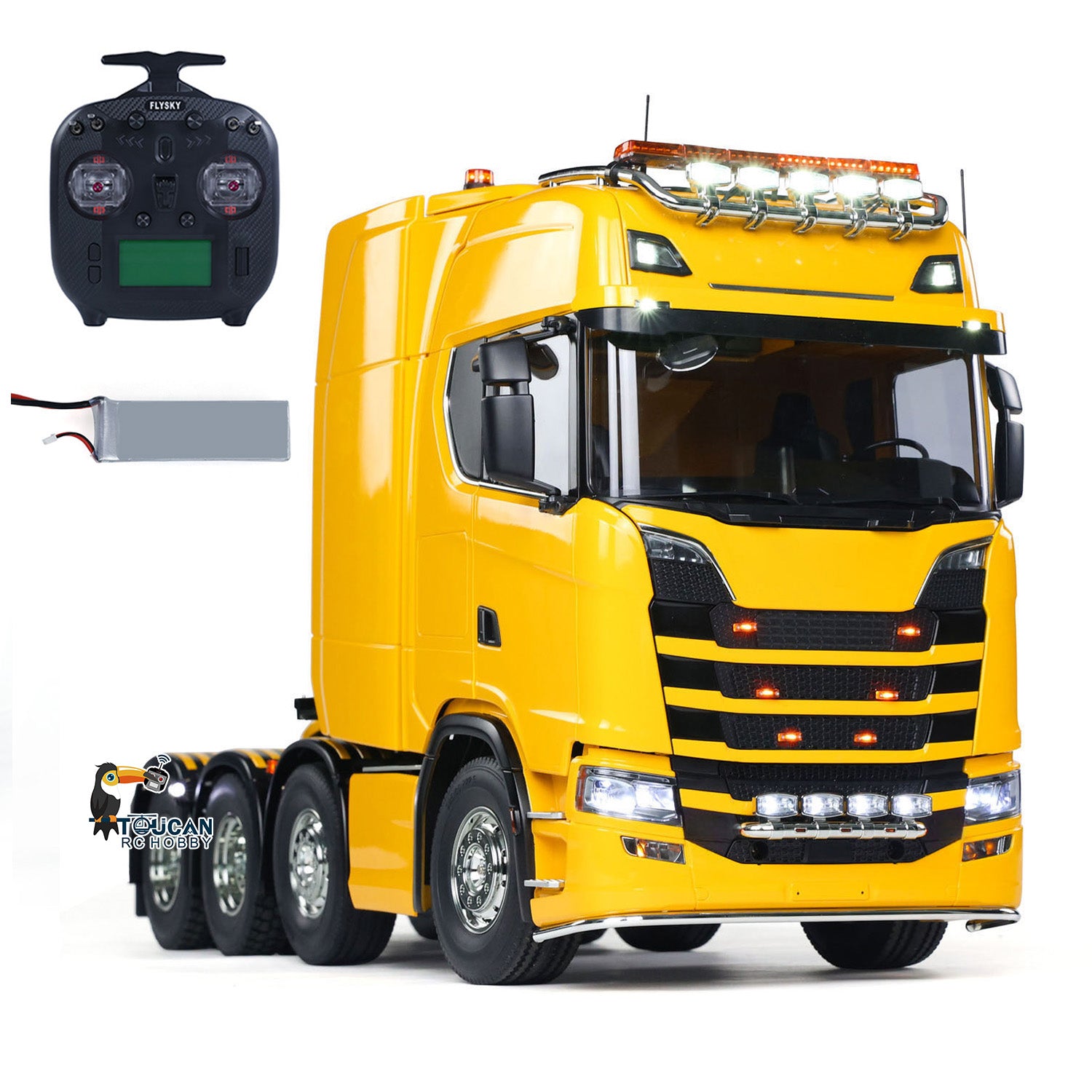 TOUCAN 56371 770S 1/14 8x4 RC Tractor Truck configuration with radio controller and battery