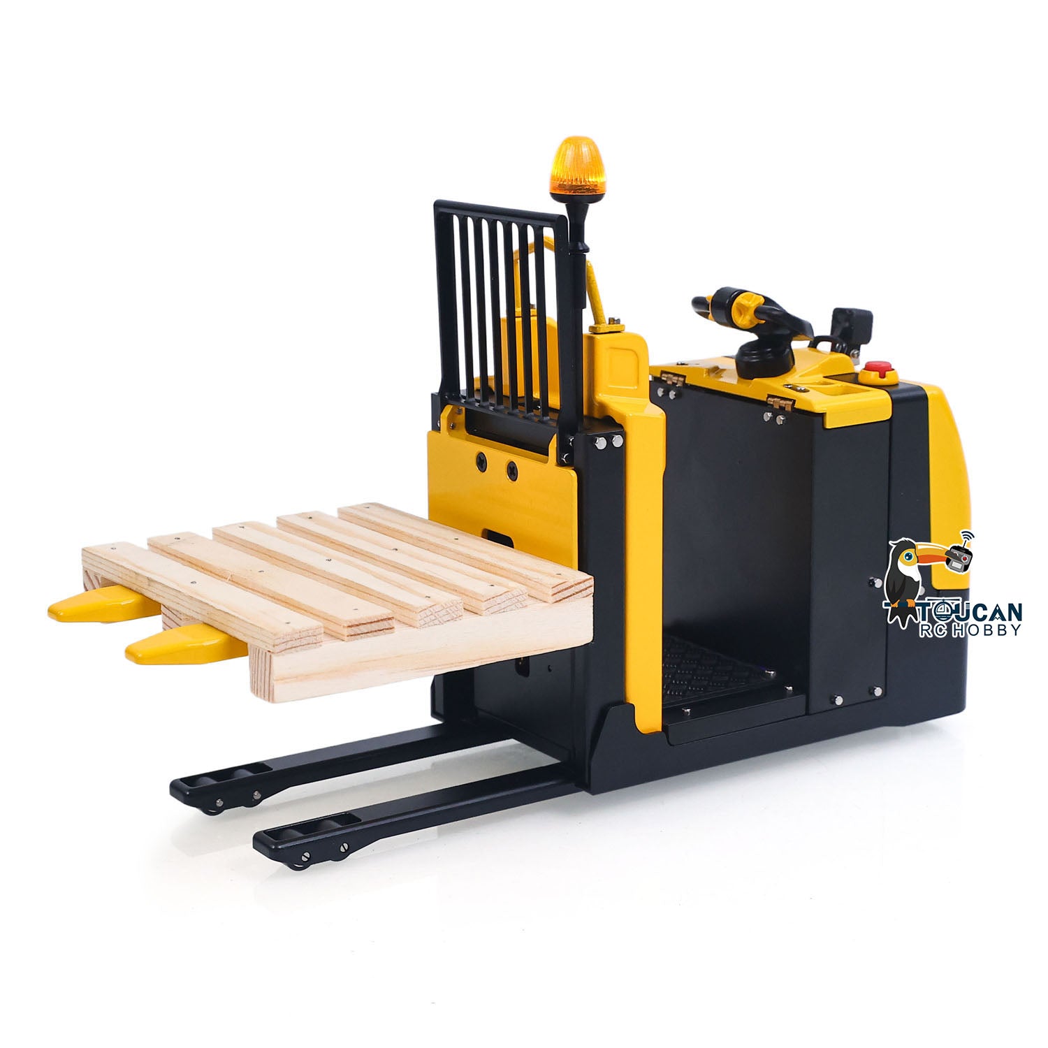 TOUCAN MO55 1/14 Low Level Order Picker Metal RC Electric Forklift Wide Fork Lifting Wooden Pallet