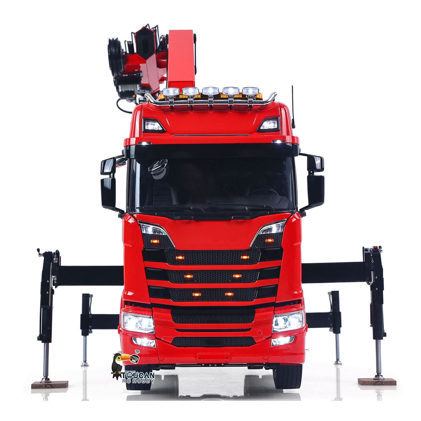 TOUCAN 1/14 Metal RC Hydraulic Crane Tractor Truck front detail