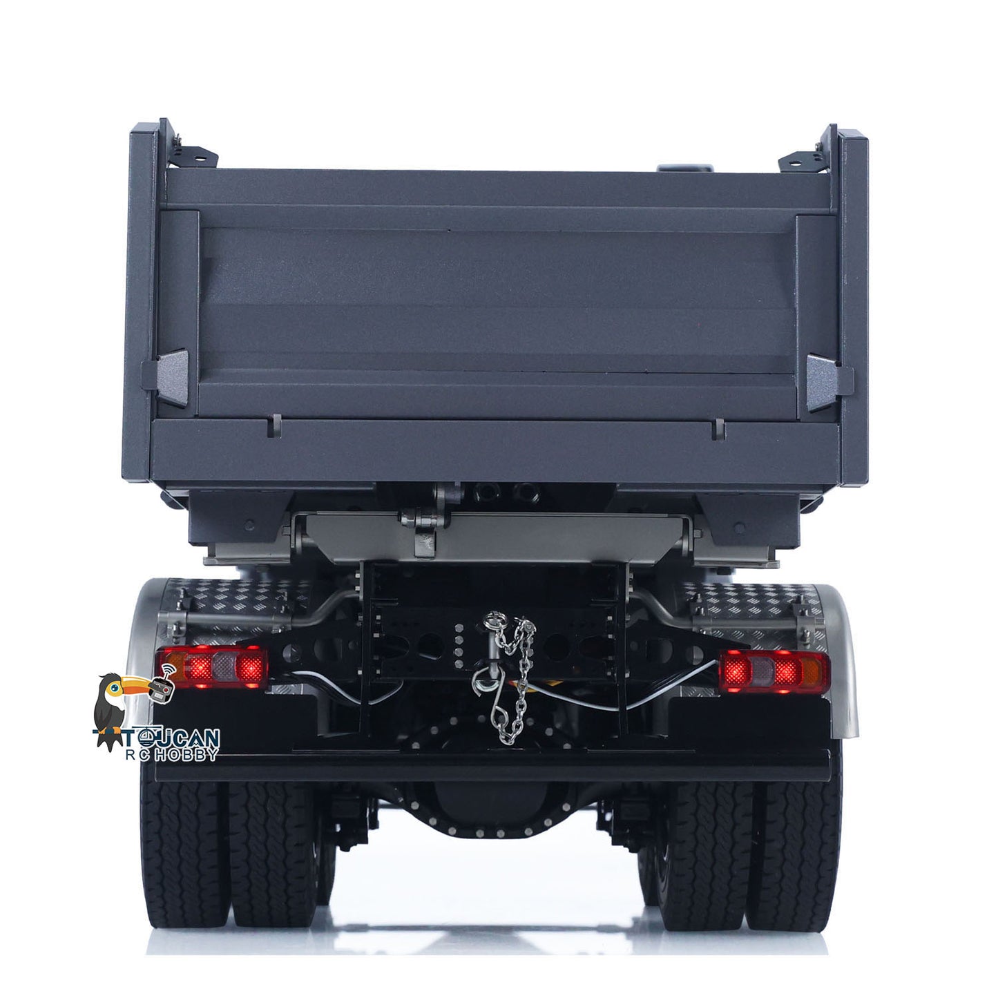 TOUCAN 1/14 6x6 Metal Hydraulic RC Three-Way Dump Truck rear body detail