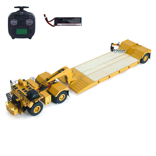 TOUCAN 1/20 RC Hydraulic Gooseneck Mining Trailer C739D Overall View Metal Heavy Duty RTR