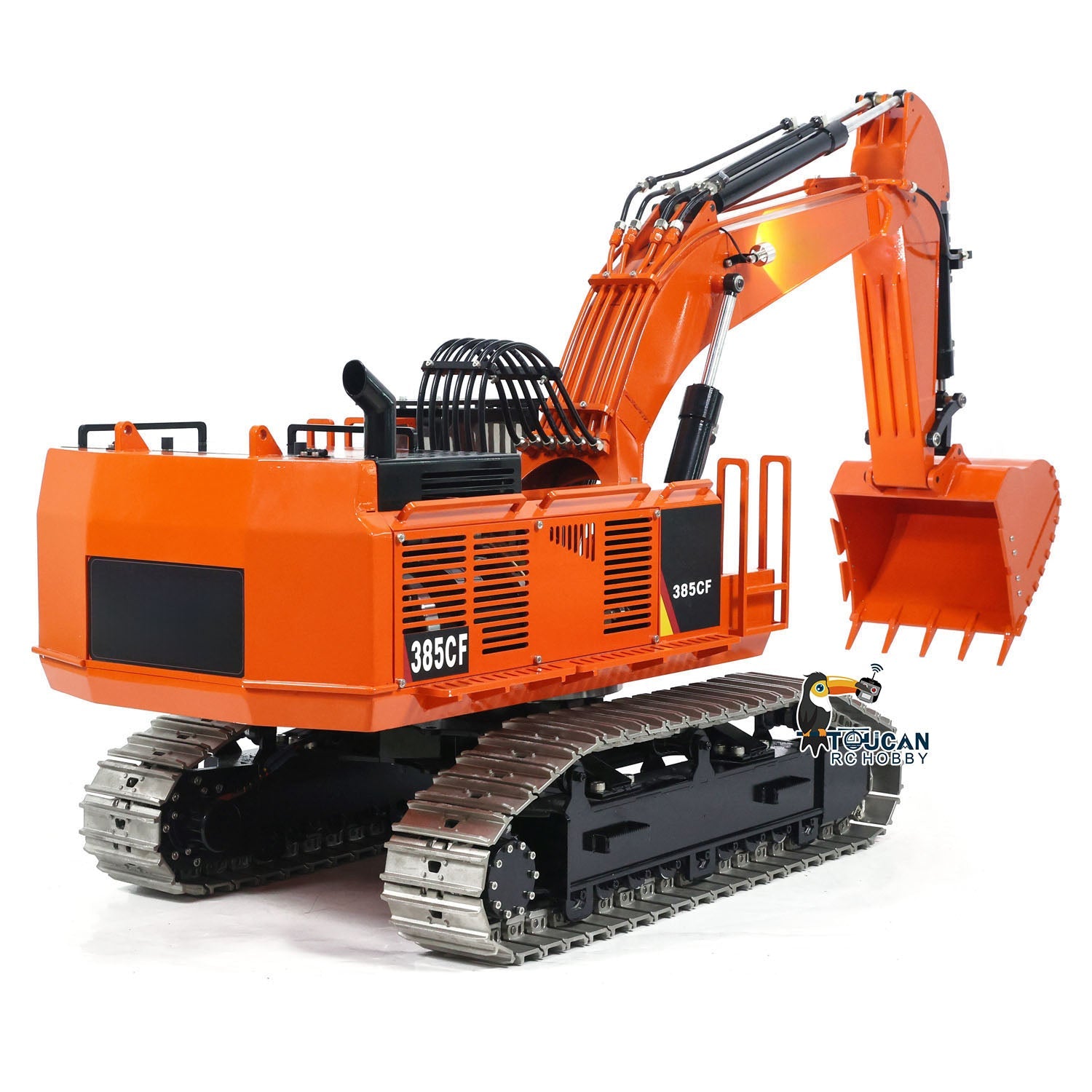 TOUCAN 385CF 1/8 Metal RC Hydraulic Crawler Excavator body side detail