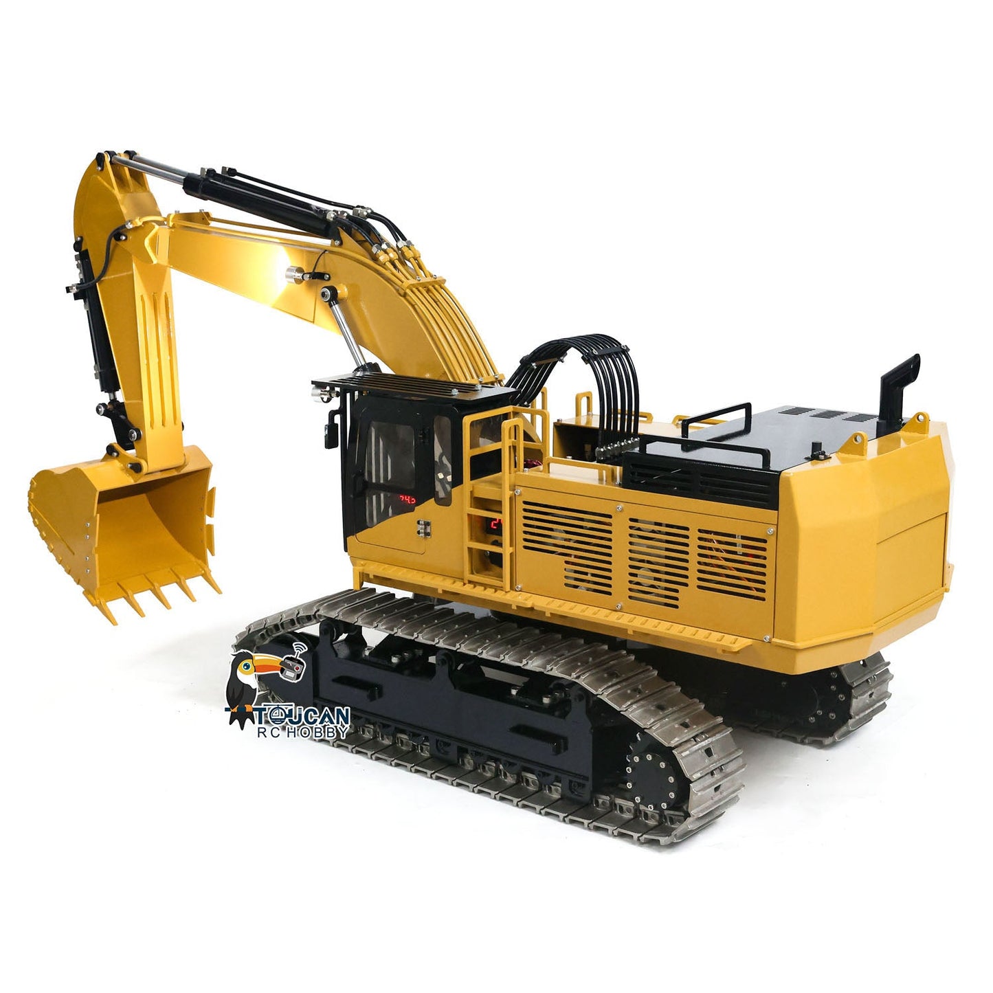 TOUCAN 385CF 1/8 Metal RC Hydraulic Crawler Excavator side detail