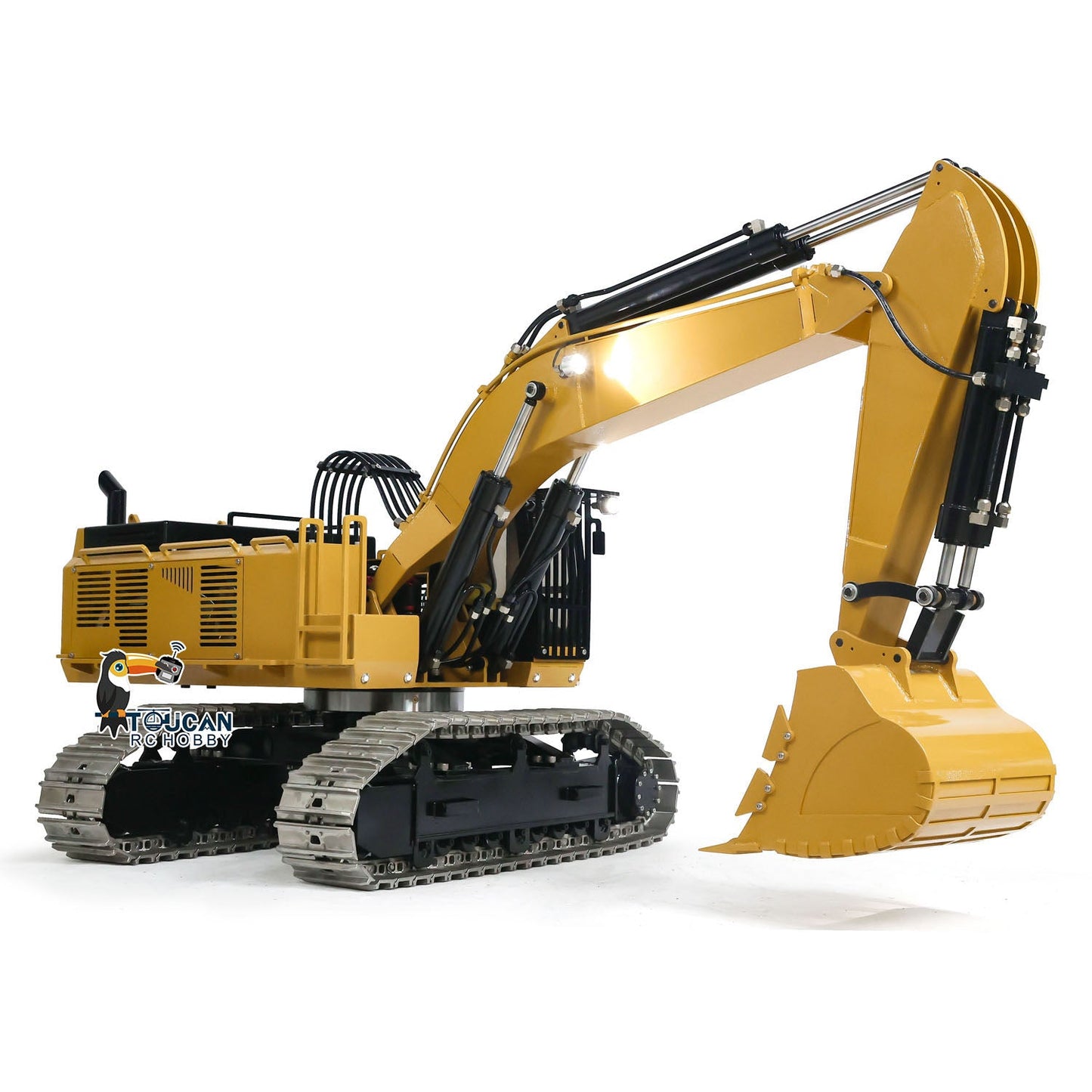 TOUCAN 385CF 1/8 Metal RC Hydraulic Crawler Excavator upper structure rotation detail