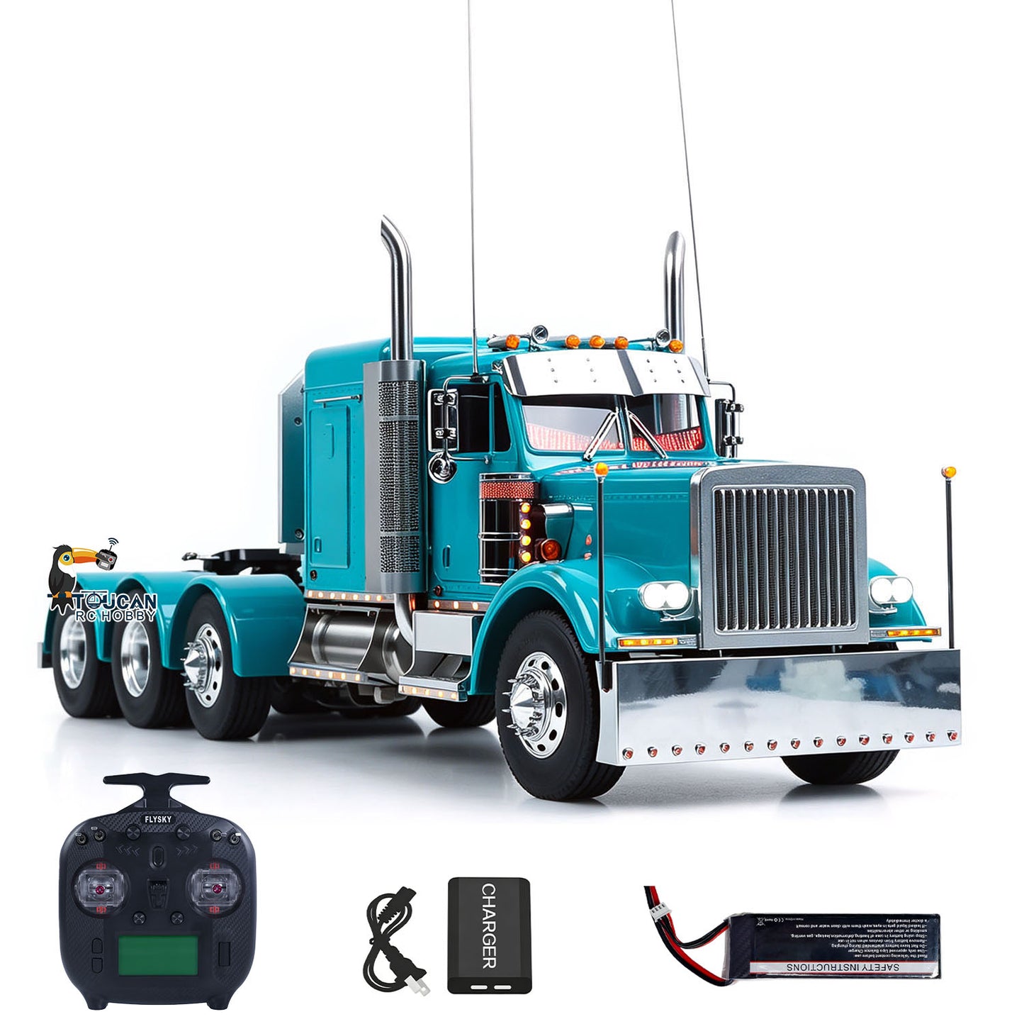TOUCAN 56344 1/14 8x6 Metal Chassis RC Tractor Truck Grand Hauler RTR set with radio controller battery and charger