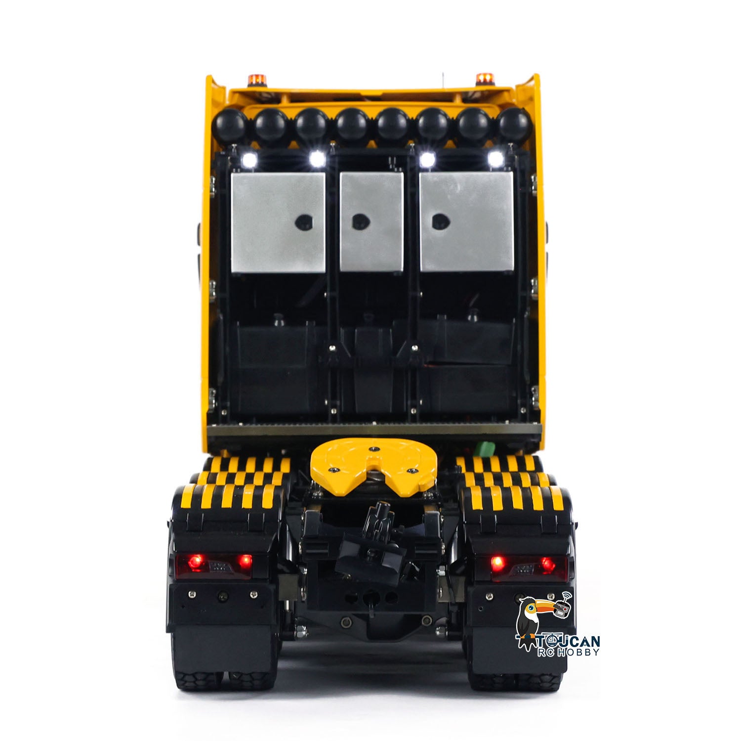 TOUCAN 56371 770S 1/14 8x4 RC Tractor Truck rear view with detailed chassis and body