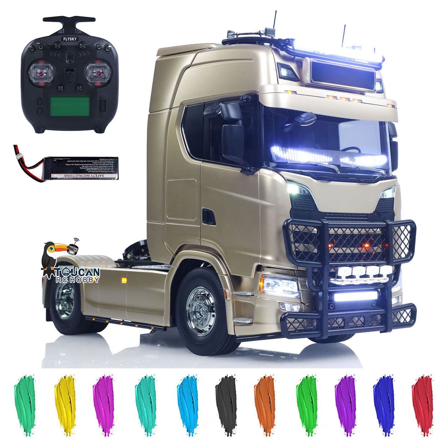 TOUCAN 56379 1/14 4x2 RC Tractor Truck complete set with ST8 radio controller and battery
