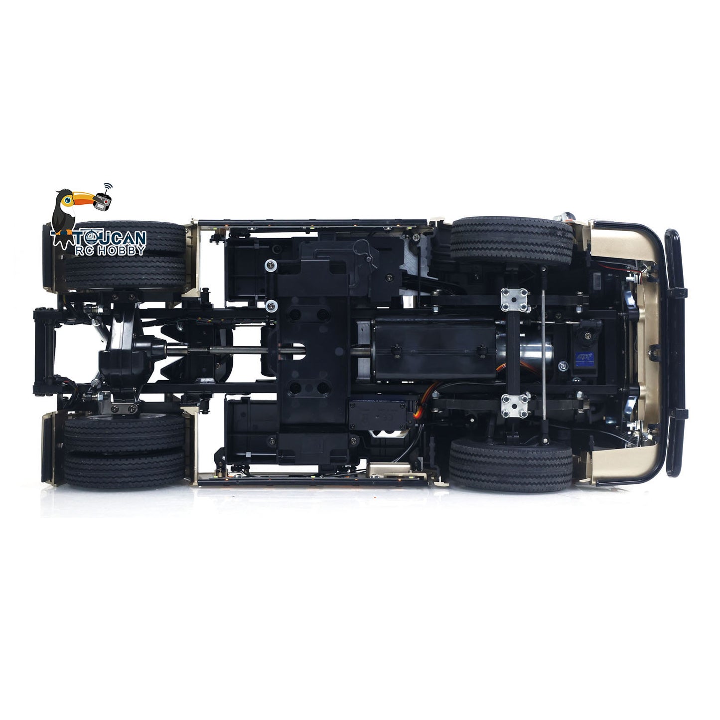 TOUCAN 56379 1/14 4x2 RC Tractor Truck chassis and drivetrain detail