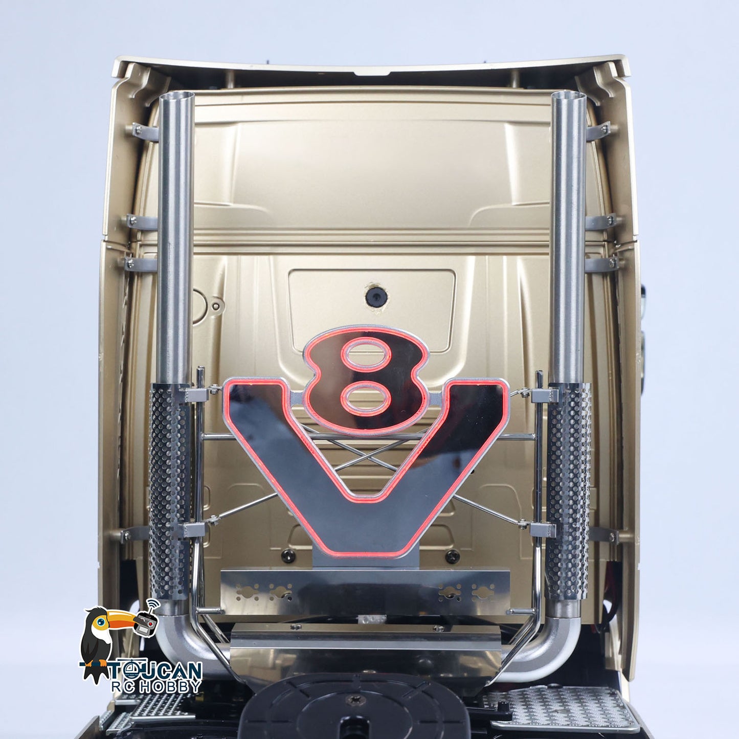 TOUCAN 56379 1/14 4x2 RC Tractor Truck red V8 exhaust light detail
