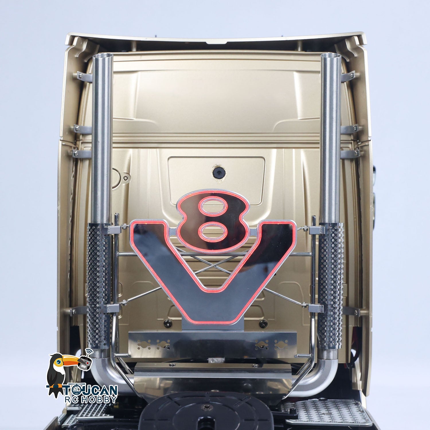 TOUCAN 56379 1/14 4x2 RC Tractor Truck red V8 exhaust light detail